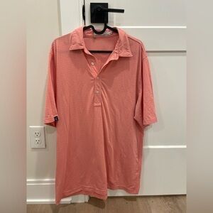 Criquet Men's Coral Striped Shirt